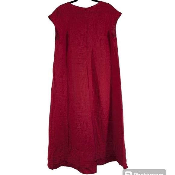 Red Wide Leg Cap Sleeve Jumpsuit Size XL - Picture 2 of 3